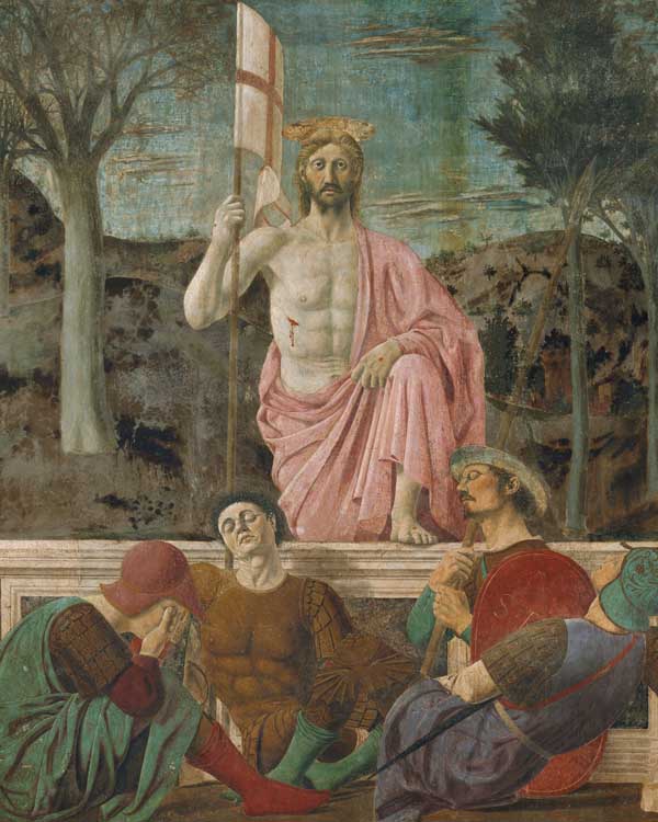 Piero della Francesca, Resurrezione (1450-1460), affresco, particolare. Sansepolcro, Museo Civico (Scala)